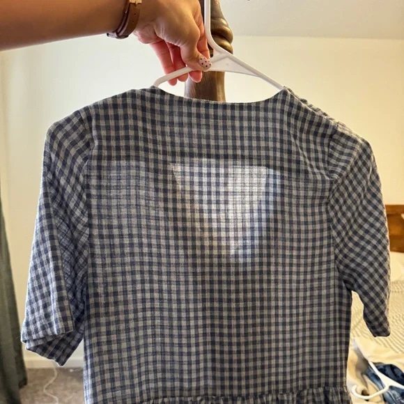 Classic Blue Checkered Midi Dress - Picture 6 of 6